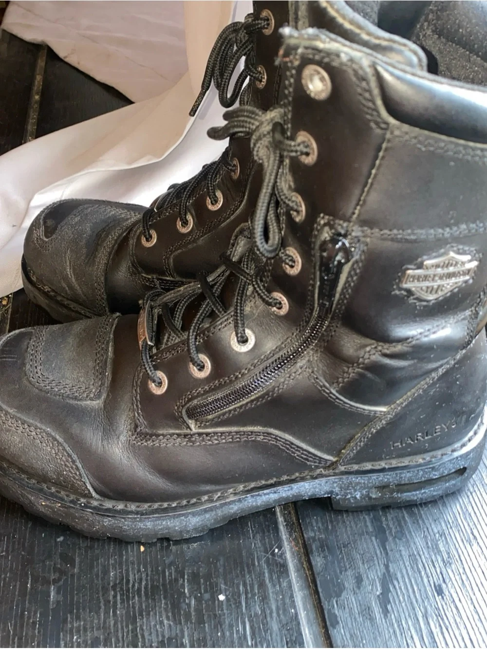 Harley-Davidson Men’s Black Lace-Up Leather Motorcycle Boots
